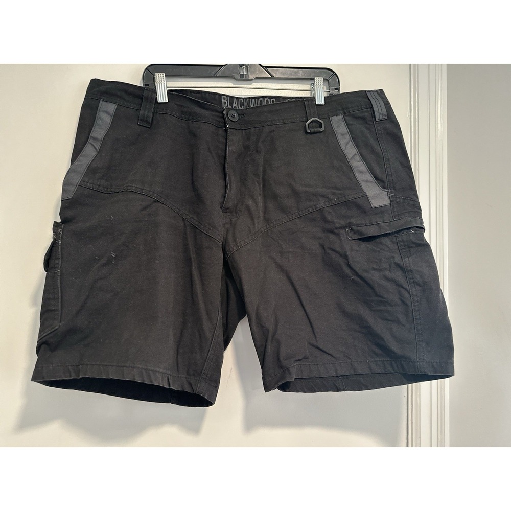Blackwood Tactical Utility Cargo Shorts Sz:42 Black Ripstop Rugged Cotton